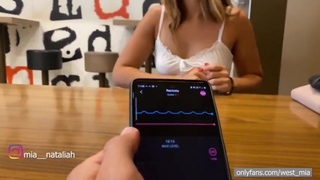 Mia Natalia tryes the Lovense DOLCE in public | Western guy & Mia Natalia videos