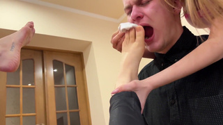 Jucy and Agma Hard Foot Humiliation Femdom And Gonzo Foot Domination With Kira