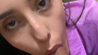 TEEN BEGS for work and ends up with CUM in her MOUTH