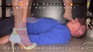 Femdom heels trampling. Full weight no mercy worship shoes and feet. Full vid on OF.