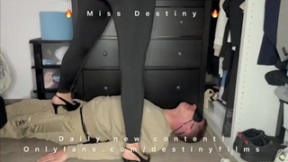 Full weight high heels trampling. Goddess femdom foot worship. Full vid on OF.