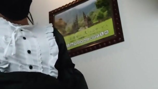 Maid Cosplay Cumshot With Vibrator Slowmo Mass ejaculation Japanese Crossdresser Madzmoto Sun