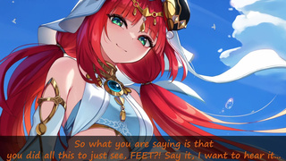 Nilou catches you peeking at her feet [QUICKSHOT, CEI, FEMDOM]