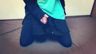 Crossdresser First masturbate Pee Piss