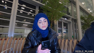 The veiled Iranian Nadja gets fucked anal in the toilet and in a corridor to pay for the plane