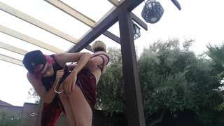 Poolside anal hooks and ass beatings with Brittany Jane