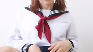 Japanese Crossdresser wearing Sailor School Girls Uniform① -FULL VID ON ONLYFANS-