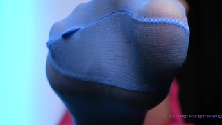 Worship and sniff my blue feet - PREVIEW femdom pov goddess padrona italiana stockings small feet