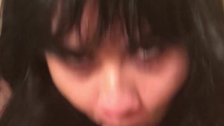 Teen Worships and Gags on the Cock POV