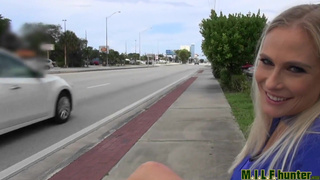 Milf Hunter - Bus stop mom gets picked up