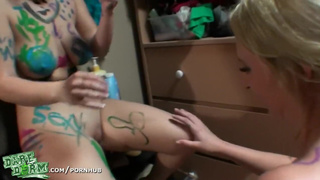 DareDorm - Dorm girls have some fun with paint