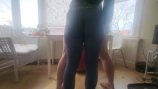 My little slut is learning her place. A morning caning with cum eating to feminize her