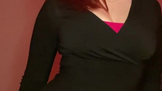 Redhead Mommy Shows off Ass During Striptease for You P2