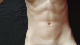 Skinny sexy nude girl abdominals fitness model