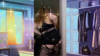 Garter belt and stockings worship