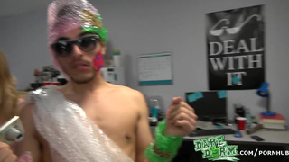 Dare Dorm - Dorm Room bubble wrap party gets kinky