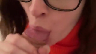 Jinkies! ;) blowjob in my Velma Cosplay