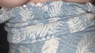 Sundress Summer showing off playing with hairy pussy