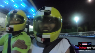 Big ass Asian GF made a homemade porn video after go karting with the BF