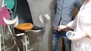 MILF nurse fingering my big cock