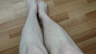 Hairy legs fetish: worship your wife and sperm of her lover on hairy legs