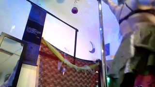 arabic goddess sexy belly dancing strip tease and pole tricks, worship this thick arab ass!