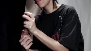 BDSM Femdom Handjob Close Up Pulling His Balls While Working That Mushroom Head Until He Explodes!