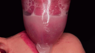 CLOSE UP: BEST Milking MOUTH made You CUM TWICE in CONDOM! Broke the CONDOM and Got All CUM! BLOWJOB