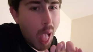 Playfully teasing my feet