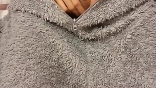 Warm winter clit play until orgasm - muscle spasms due to orgasm