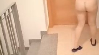 New month bet with my stepson to go street nude