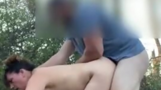 Foxy Stella gets fucked hard on campfire pit