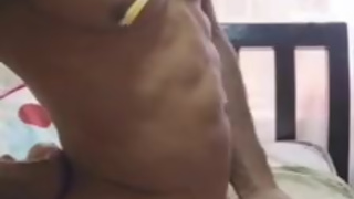 stroking my cock nipple clamping balls tired up cum orgaam