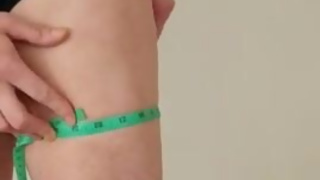 Hot blonde bicep flexing muscualar milf female bodybuilder