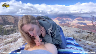 EPIC HIKING FUCKING A BIG BOOTY AMATEUR BLONDE ON TOP OF A CLIFF - Horny Hiking ft Molly Pills POV 4