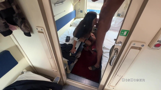 Seduced the conductor on the train and fucked while she had a break
