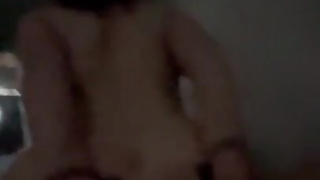 lesbians do Reverse Cowgirl with Strap-On