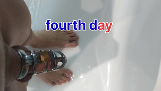 Challenge: one week in chastity cage. Tease and denial from mistress. Femdom handjob