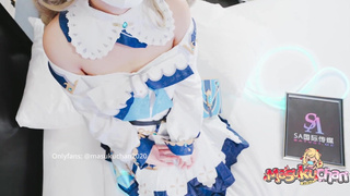 Barbara's Slutty Blowjob and Watery Squirt! Got addicted to SeX now Genshin