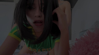 My Brazilian stepsister asks me to cum in her face