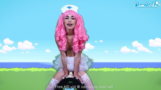 Camsoda - Delilah Day Cosplay As Nurse Joy from Pokémon Rides Sex Machine