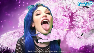 Sexy Teen rides Sybian while sucking multiple floating dildos