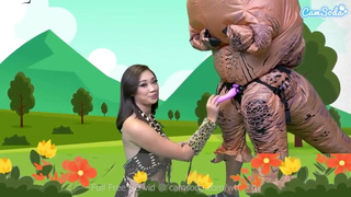 Cave Girl Madi Laine Dino Blowjob