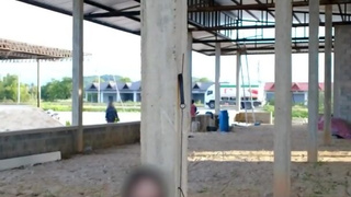 Bondage in an abandoned building. ปิดตาแก้ผ้าในอาคารร้าง