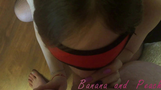 BLONDE SUCKS AND FUCKS WITH BLINDFOLD