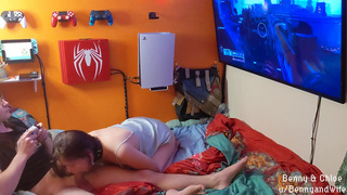 Relaxing with some Destiny and a blowjob