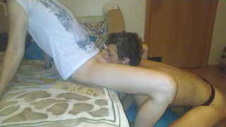 Mistress wore a chastity belt for a month and I do cunnilingus on the first order