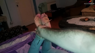 Wife hogtied and tickled