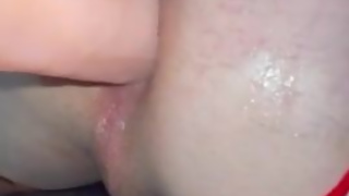 Woman shoved big dildo in her man