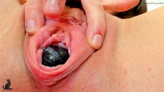 Big pussy closeup play! Pussy muscles pushing out the Lelo ball - kegels exercise (teaser)